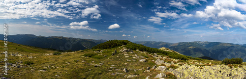 View from Varful Zlata hill in Retezat mountains in Romania