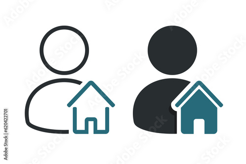 Person home icon. Illustration vector