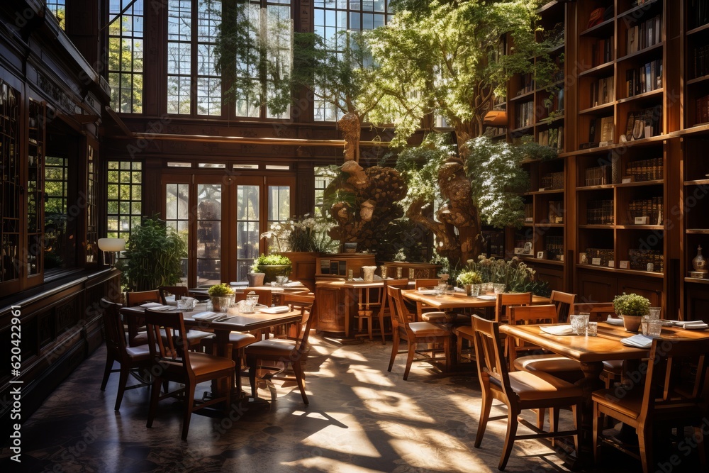 Dining Restaurant Natural Light, Generative AI 