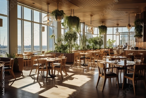 Dining Restaurant Natural Light, Generative AI  © fahmy