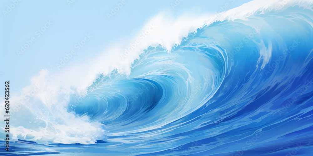 Sea surf wave background. Water flow abstract illustration - Generative AI Sea surf wave background. Water flow abstract illustration - Generative AI