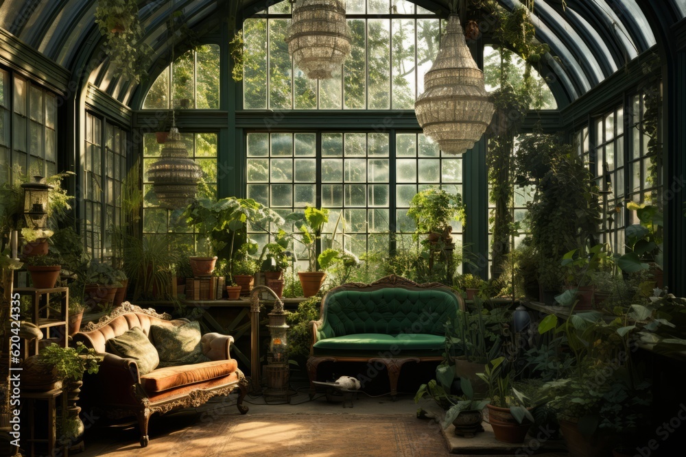 Green House Natural Light, Generative AI Green House Natural Light, Generative AI