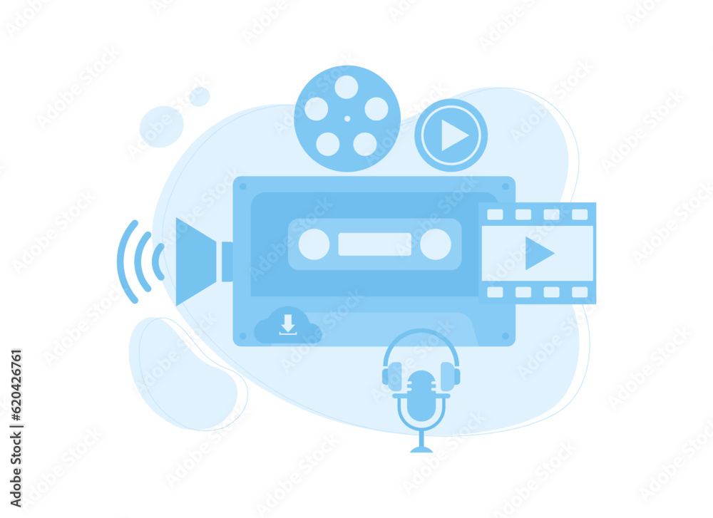 Input video data trending concept flat illustration Input video data trending concept flat illustration