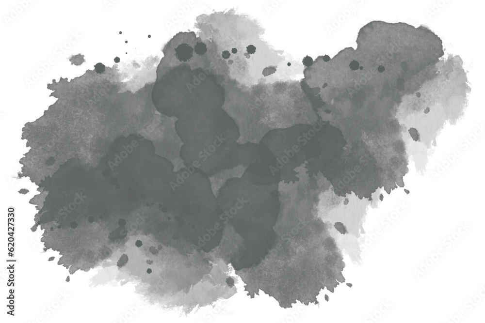 watercolor black background. watercolor background with clouds. isolated
