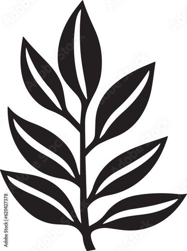 Bay Leaf Black And White, Vector Template Set for Cutting and Printing © ACE STEEL D