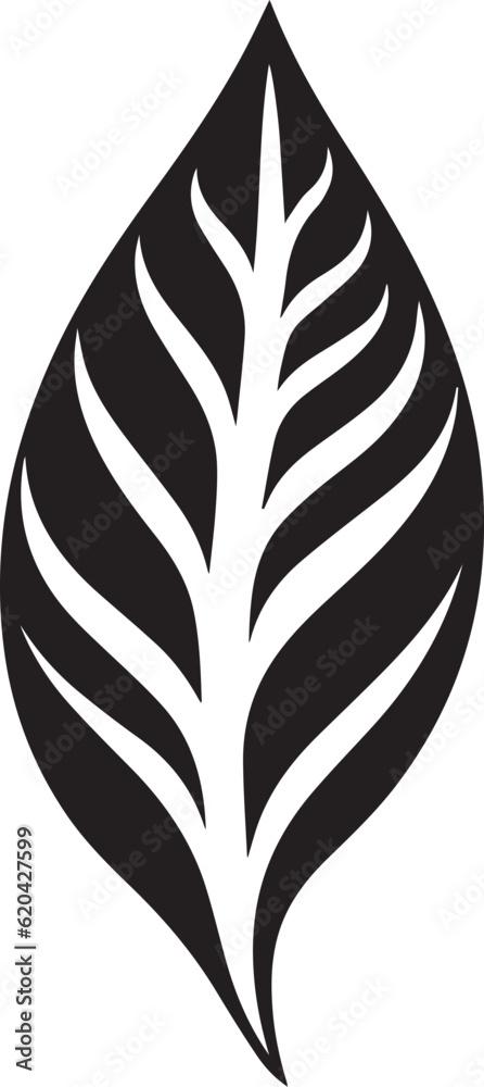Elliptical Leaf Black And White, Vector Template Set for Cutting and Printing Elliptical Leaf Black And White, Vector Template Set for Cutting and Printing
