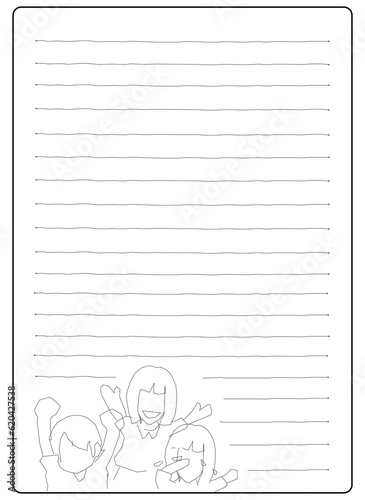 line art for note paper