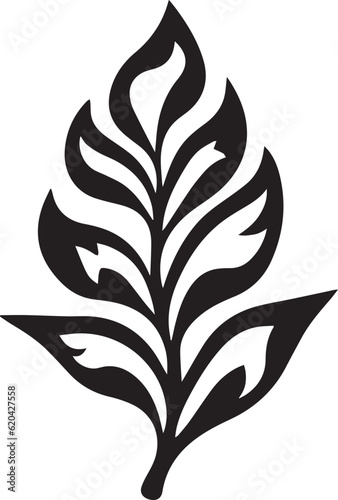 Curly Leaf Black And White, Vector Template Set for Cutting and Printing