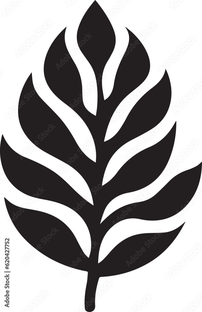 Lobed Leaf Black And White, Vector Template Set for Cutting and Printing Lobed Leaf Black And White, Vector Template Set for Cutting and Printing