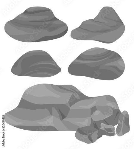 set of cartoon stones