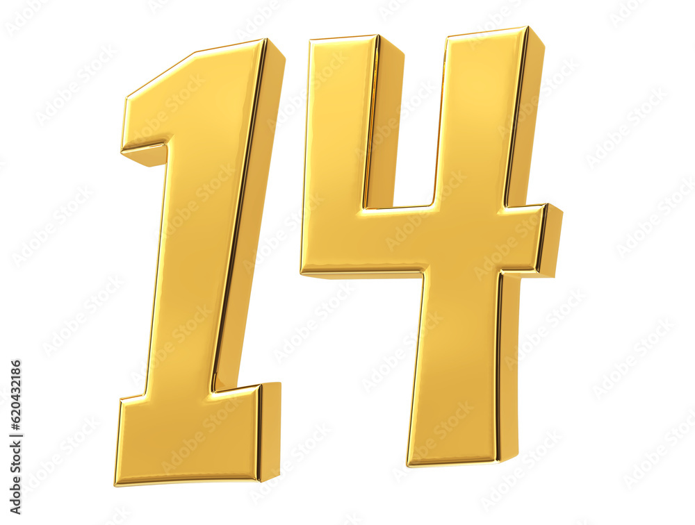 Number Gold 3D Render Number Gold 3D Render