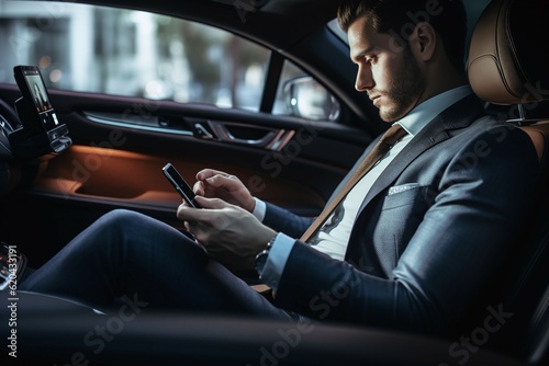 businessman using phone in car © Rax Qiu