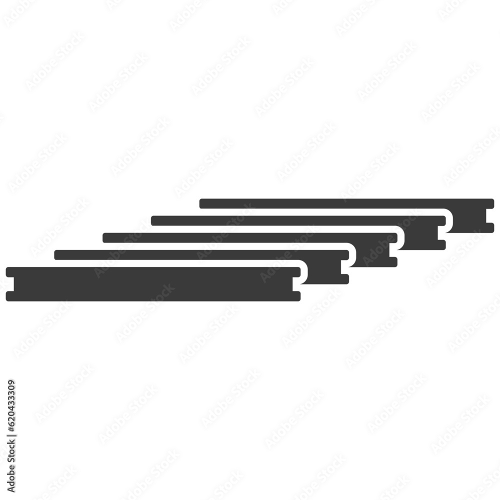 Wooden girders glyph icon isolated on white background.Vector illustration.