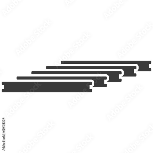 Wooden girders glyph icon isolated on white background.Vector illustration.