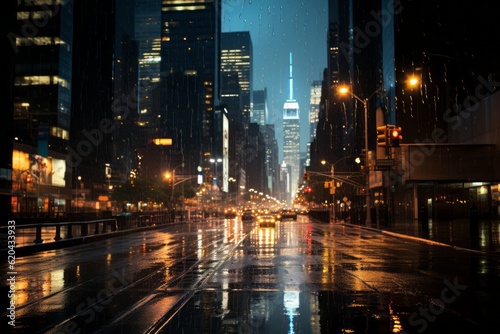 Raining City Natural Light, Generative AI © fahmy