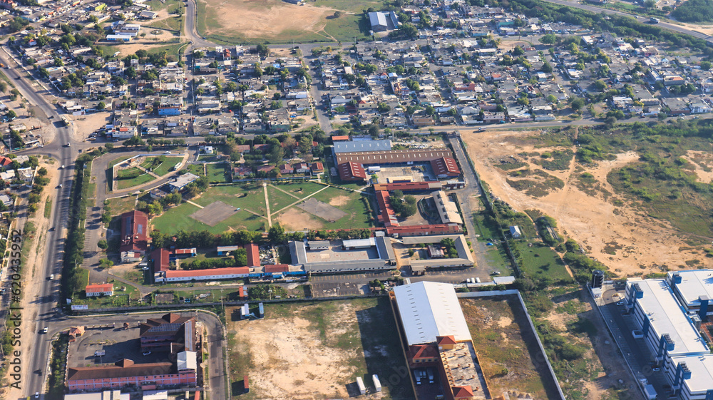 Fototapeta premium Aerial view of Jamaica St Catherine