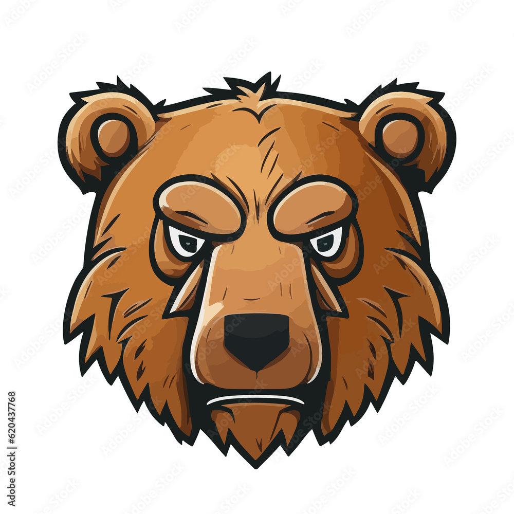 Grizzly Bear Big BRown isolated on white Grizzly Bear Big BRown isolated on white
