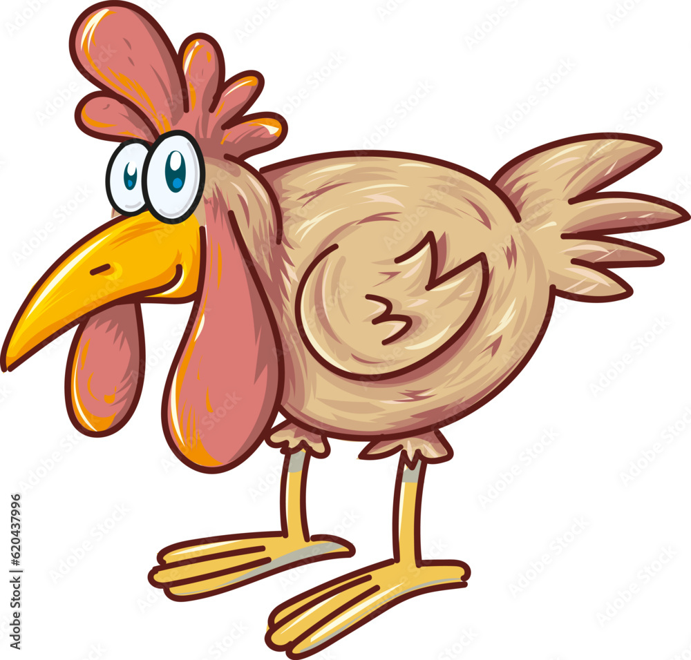 Vector Illustration of cute cartoon hen isolated on white background Vector Illustration of cute cartoon hen isolated on white background