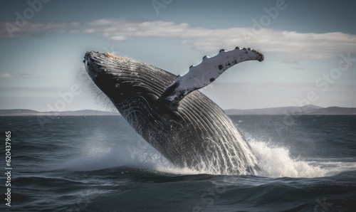Whale breaching in the deep blue sea Creating using generative AI tools
