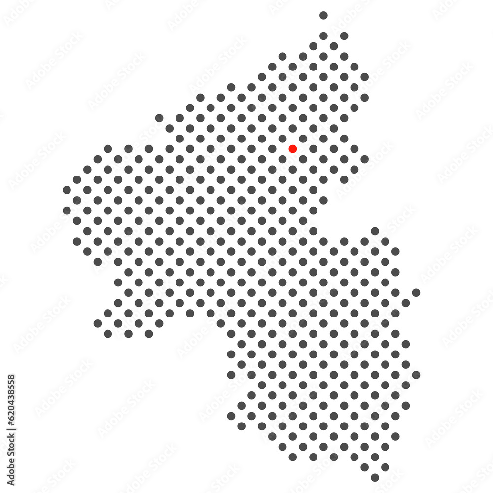 Koblenz im Bundesland Rheinland-Pfalz: Karte aus dunklen Punkten mit roter Markierung Koblenz im Bundesland Rheinland-Pfalz: Karte aus dunklen Punkten mit roter Markierung