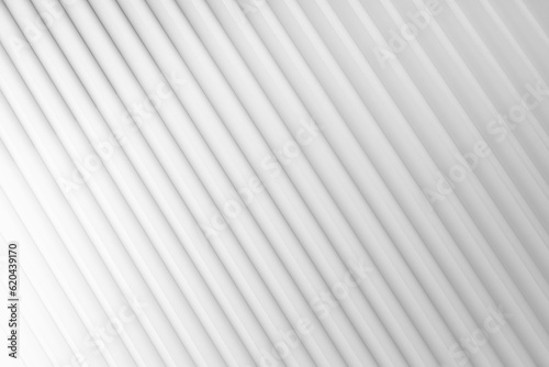 White abstract background of diagonal striped rippled pattern, top view, backdrop for advertising, design, card, poster, flyer, text in elegant soft light modern purity calm geometric style.