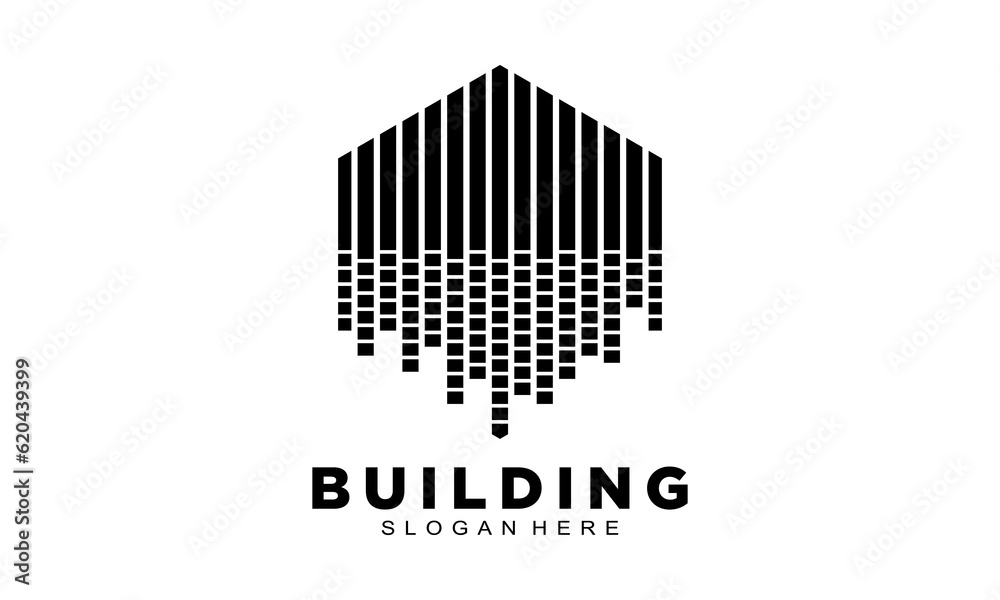 Polygon building illustration vector logo