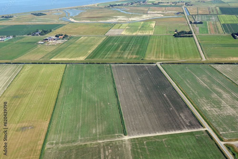 Netherlands. Aerial view of Wadden Island Texel