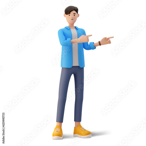 male cartoon character 3d illustration