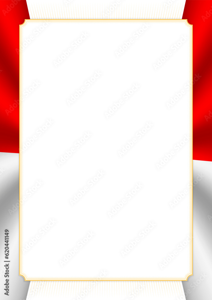 Naklejka premium Vertical frame and border with Indonesia flag