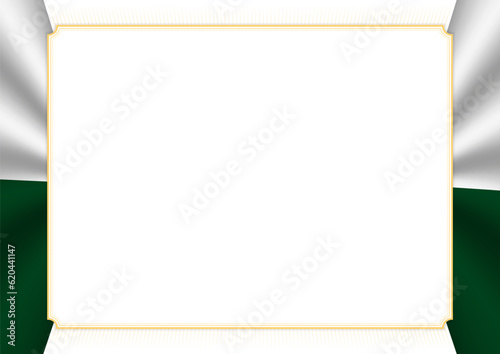 Horizontal  frame and border with Pakistan flag