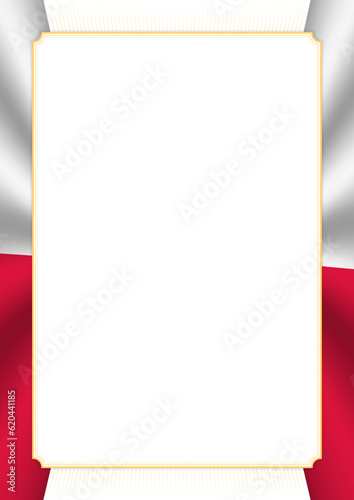 Vertical frame and border with Poland flag