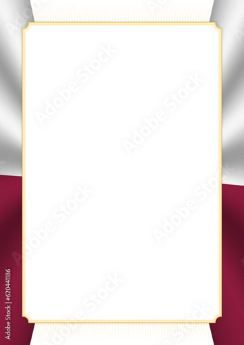 Vertical frame and border with Qatar flag