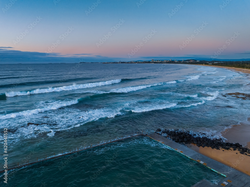 Sunrise seascape with waves Sunrise seascape with waves