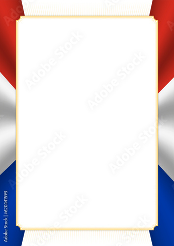 Vertical  frame and border with Paraguay flag