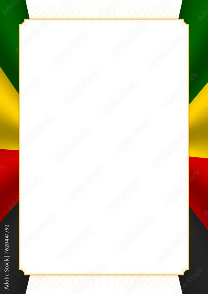 Vertical frame and border with Zimbabwe flag Vertical frame and border with Zimbabwe flag