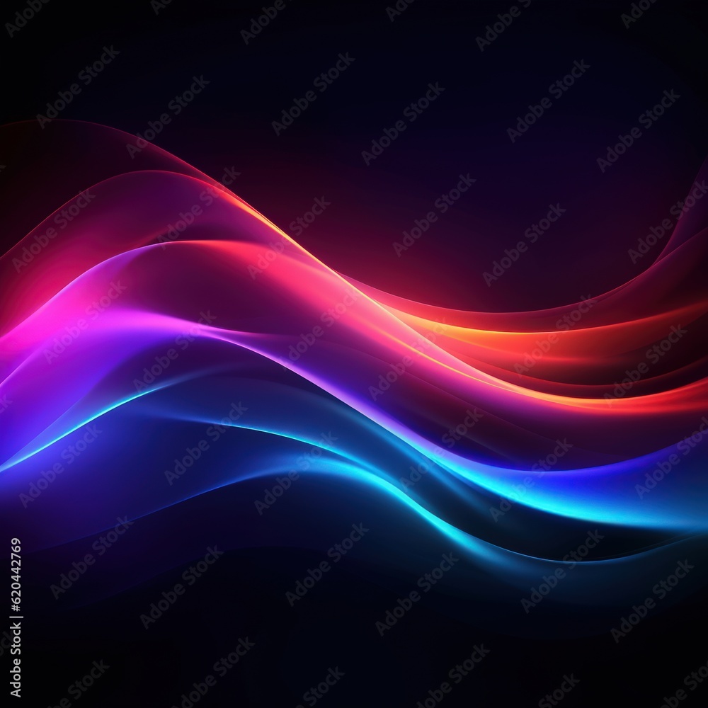 Visualization of sound waves. Abstract futuristic background with colorful glowing neon moving high speed wave lines and bokeh lights. Data transfer concept. Fantastic wallpaper. Generative AI Visualization of sound waves. Abstract futuristic background with colorful glowing neon moving high speed wave lines and bokeh lights. Data transfer concept. Fantastic wallpaper. Generative AI