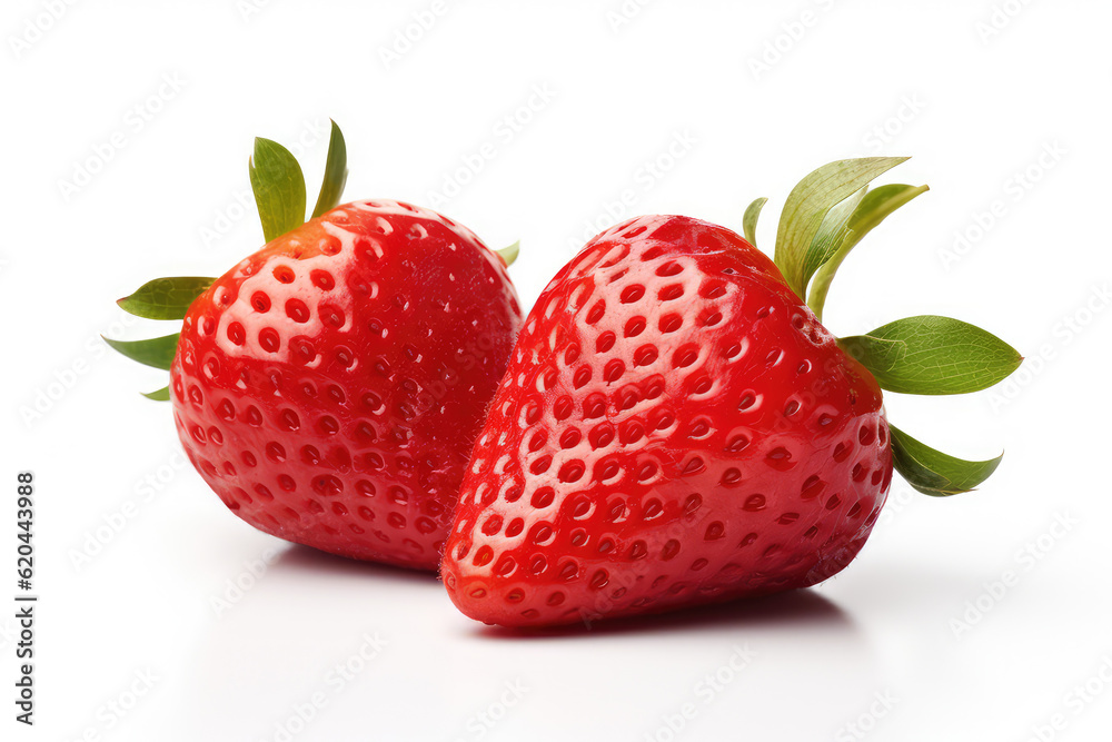Juicy Strawberry isolated on white background. (ai generated) Juicy Strawberry isolated on white background. (ai generated)