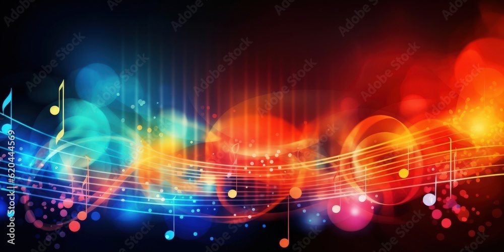 Obraz premium Visualization of sound waves. Abstract futuristic background with colorful glowing neon moving high speed wave lines and bokeh lights. Data transfer concept. Fantastic wallpaper. Generative AI