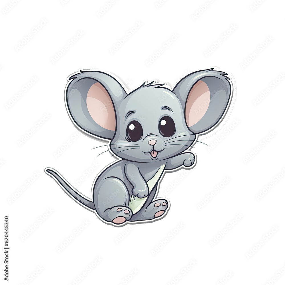 Cute mouse with big eyes AI generative