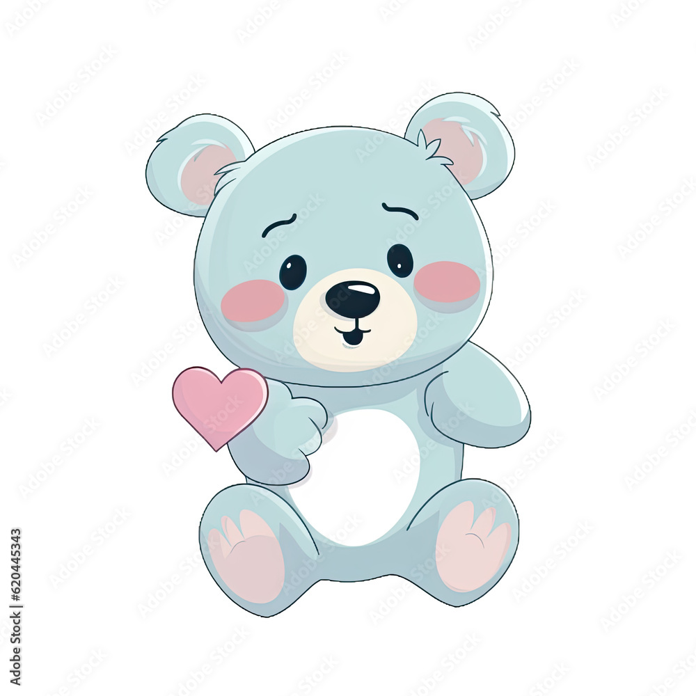 cute bear cartoon character AI generative