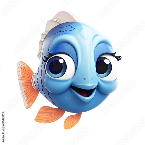 cute fish with big eyes AI generative