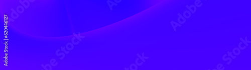 Bright blue web header. Wide banner with abstract purple wavy lines. Vibrant simple background for poster, cover, website, landing page design. Royal blue backdrop with shadow texture, copy space