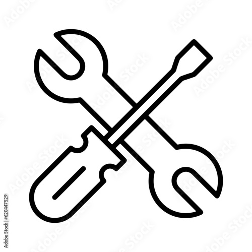 Screwdriver repair icon symbol vector image. Illustration of the fix toolkit repair equipment design image