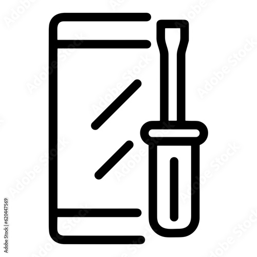 Screwdriver repair icon symbol vector image. Illustration of the fix toolkit repair equipment design image