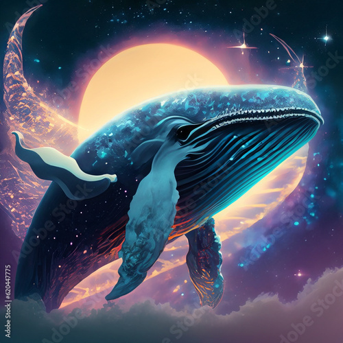 Cosmic whale swimming in space