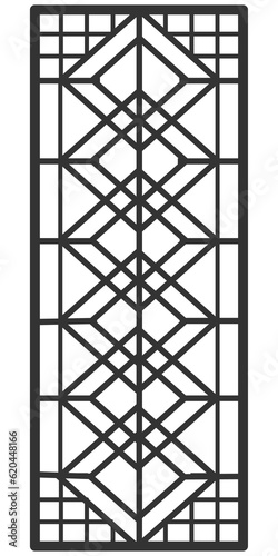 Traditional Japan Korea China ornament frame pattern. Asian door window antique.