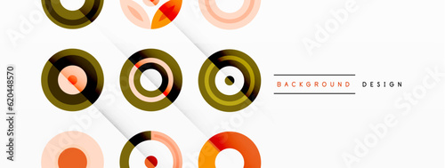 Colorful circles in a grid composition abstract background. Design for wallpaper, banner, background, landing page, wall art, invitation, prints, posters