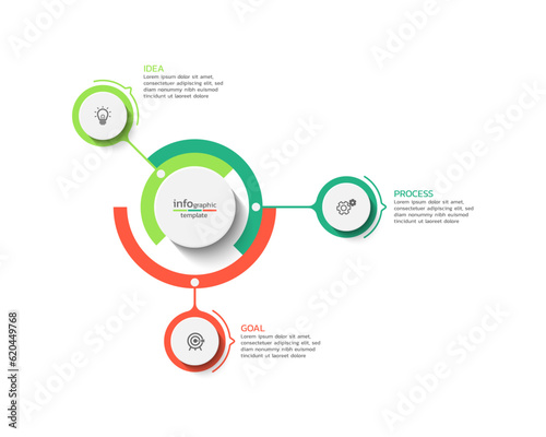 Modern business infographic template  colorful design with 3 step