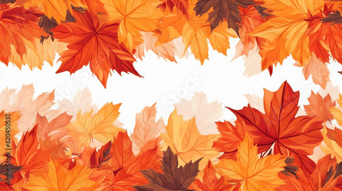 Beautiful autumn leaves decorative seamless border flower.  © Aura