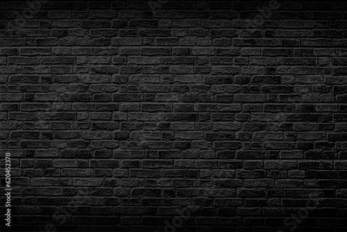 Black brick wall, antique old grunge white texture background.